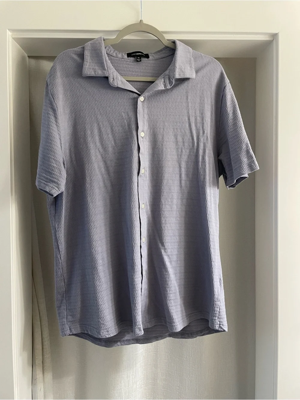 West Zero One Light Blue Short-Sleeve Button Shirt